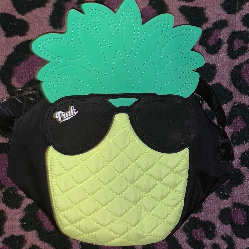 A pink fanny pack.